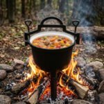 Ketaus emaliuotas katiliukas laužui su nuimamomis kojelėmis 5 l – Paveikslėlis 2