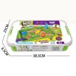 Kinetinis smėlis 1,5 kg rinkinys su gyvūnų formelėmis ir smėlio dėže – Paveikslėlis 4