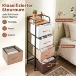 Komoda su medžiaginiais stalčiais ir metaliniu rėmu (Daugiaspalvė) – Paveikslėlis 3