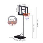 Krepšinio stovas reguliuojamo aukščio iki 305 cm, laisvai pastatomas – Paveikslėlis 9