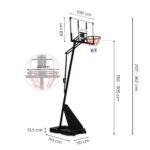 Krepšinio stovas su reguliuojamu lanku iki 305 cm, laisvai pastatomas – Paveikslėlis 9