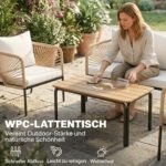 Lauko baldų komplektas 4 vietų, PE ratano, su WPC stalu – Paveikslėlis 7