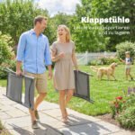 Lauko baldų komplektas 5 dalių: stalas, sulankstomos kėdės, kvėpuojančios sėdynės