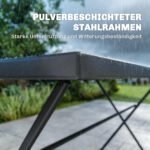Lauko baldų komplektas 5 dalių: stalas, sulankstomos kėdės, kvėpuojančios sėdynės