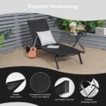 Lauko gultai reguliuojami su ratukais (2 vnt.) (Juoda) – Paveikslėlis 5