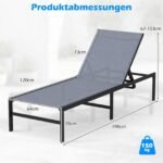 Lauko gultas reguliuojamas su 6 padėčių atlošu (Pilka)