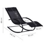 Lauko gultas-supynė juodas su Zero Gravity padėtimi