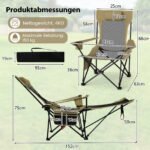 Lauko kėdžių rinkinys sulankstomas su reguliuojamu atlošu ir nuimama pakoja 2 vnt. (Chaki) – Paveikslėlis 2