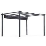 Lauko pergola 3x4 m, plieninė, su reguliuojamu pilku stogeliu – Paveikslėlis 4