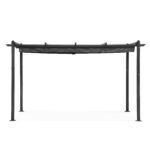 Lauko pergola 3x4 m, plieninė, su reguliuojamu pilku stogeliu – Paveikslėlis 5