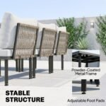 Lauko poilsio baldų komplektas 6 vietų su moduline sofa ir lameliniu staliuku – Paveikslėlis 6