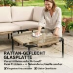 Lauko poilsio komplektas poliratano, modulinis, su erdviomis sėdynėmis, 5 dalių – Paveikslėlis 8