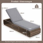 Lauko poilsio komplektas su dideliu skėčiu ir reguliuojamu gultu (Pilka) – Paveikslėlis 4