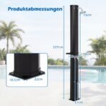 Lauko saulės dušas su 60L vandens talpa ir WPC pagrindu (Juoda) – Paveikslėlis 2