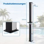 Lauko saulės dušas su 60L vandens talpa ir neslystančiu WPC padu (Juoda) – Paveikslėlis 2