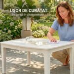 Lauko stačiakampis plastikinis staliukas, 70x53 cm, atsparus oro sąlygoms – Paveikslėlis 6