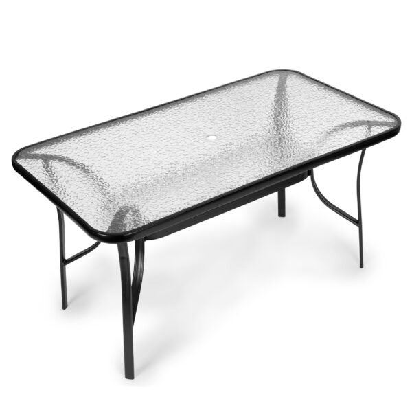 Lauko stalas su stikliniu stalviršiu 140x80 cm