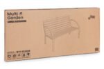 Lauko suoliukas su medine sėdyne ir atlošu, plieniniu rėmu, 122x57 cm – Paveikslėlis 9
