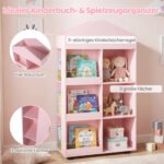 Lentyna vaikams Montessori stiliaus knygų ir žaislų (Rožinė) – Paveikslėlis 3