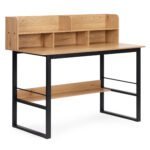 Lofto stiliaus kompiuterinis stalas su penkių lentynų antstatu 120x60 cm – Paveikslėlis 5