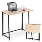 Lofto stiliaus sulankstomas stalas 80x45 cm šviesaus ąžuolo