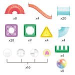 Magnetinė 3D kamuoliukų trasa su šviečiančiais kamuoliukais, 105 detalių