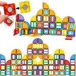 Magnetinės 3D kaladėlės piliai, 100 dalių