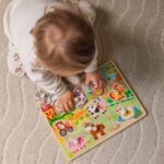 Medinė montessori ūkio dėlionė su rankenėlėmis