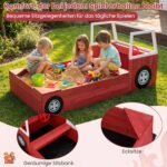 Medinė smėlio dėžė Automobilis su vairu (Daugiaspalvė)