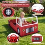 Medinė smėlio dėžė Automobilis su vairu (Daugiaspalvė)