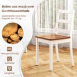 Medinės valgomojo kėdės su ergonomišku atlošu ir gumuoto medžio kojomis (Ruda) – Paveikslėlis 5