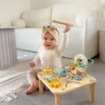 Medinis lavinamasis muzikinis staliukas su labirintu 5in1