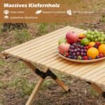 Medinis sulankstomas stalas su ritininiu stalviršiu idealus iškyloms (Natūrali) – Paveikslėlis 5