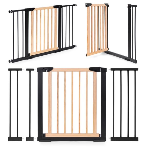 Metalinė ir medinė apsauginė tvorelė laiptams ir durims 74-130 cm