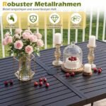 Metalinis lauko valgomojo stalas 6 asmenims su skėčio anga (Juoda) – Paveikslėlis 4