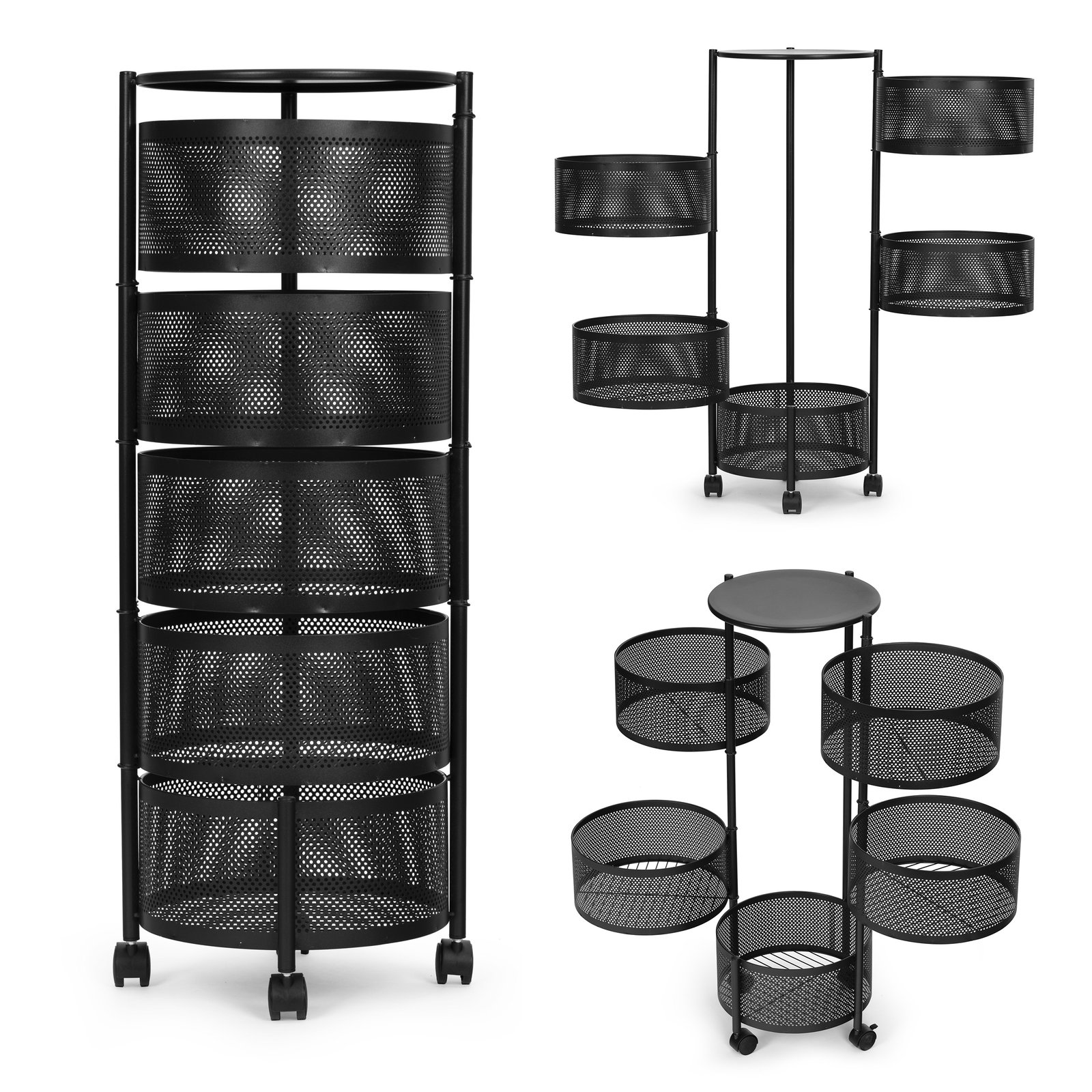 Metalinis organizatorius su penkiomis pasukamomis lentynomis