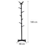 Metalinis stovas drabužiams, juodas, 180 cm aukščio – Paveikslėlis 5