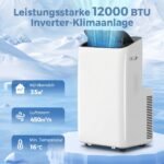 Mobilus oro kondicionierius 12000 BTU su inverteriu ir reguliuojamu 60° oro srautu