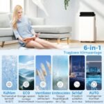 Mobilus oro kondicionierius 12000 BTU su inverteriu ir reguliuojamu 60° oro srautu