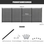 Modulinė apsauginė tvora baseinams ir tvenkiniams (366 x 122 cm) (Juoda)