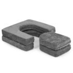 Modulinė sofa vaikams iš pilko šinilo audinio