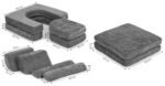 Modulinė sofa vaikams iš pilko šinilo audinio