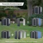 Modulinis metalinis sodo sandėliukas su ventiliacija ir užraktu (Pilka) – Paveikslėlis 5