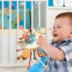 Montessori sensorinis lapės kramtukas-barškutis