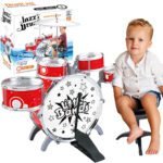 Muzikinis būgnų rinkinys vaikams su lėkšte ir lazdelėmis