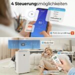 Oro kondicionierius mobilus 12000 BTU, 4 funkcijų ir išmaniuoju WiFi valdymu