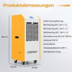 Oro sausintuvas komercinis galingas su integruota pompa 90 l/d našumas (Geltona) – Paveikslėlis 2