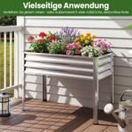 Pakelta metalinė sodo lysvė su kojelėmis ergonominio aukščio (Sidabrinė)