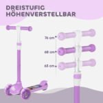 Paspirtukas vaikams su LED ratukais ir reguliuojamu aukščiu – Paveikslėlis 4