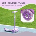 Paspirtukas vaikams su LED ratukais ir reguliuojamu aukščiu – Paveikslėlis 6